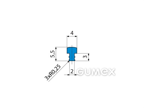 Kompaktes Silikonprofil, T-Form - 0511