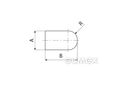 Kompaktes Silikonprofil, D-Form - 0106