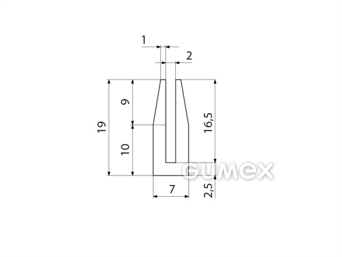 Kompaktes Silikonprofil, U-Form - 0105