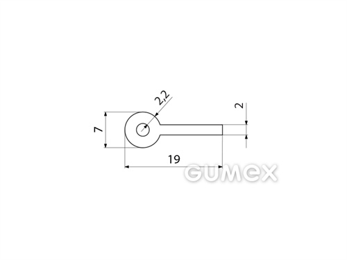 Kompaktes Silikonprofil, I-Form mit Hohlkammer - 0516