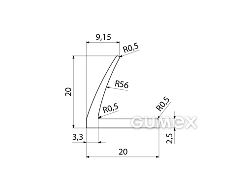 Kompaktes Silikonprofil, L-Form - 0136