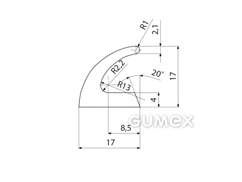 Kompaktes Silikonprofil, L-Form - 0136