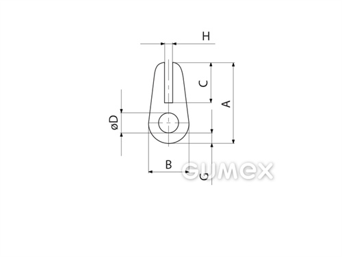 Kompaktes Silikonprofil, U-Form mit Hohlkammer - 0172