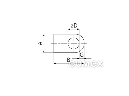 Kompaktes Silikonprofil, D-Form mit Hohlkammer - 0111