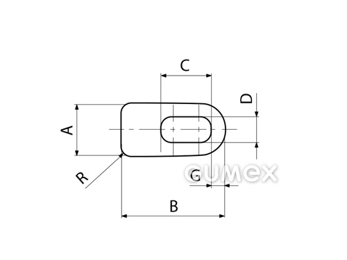 Kompaktes Silikonprofil, D-Form mit Hohlkammer - 0112