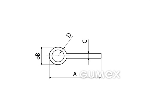 Kompaktes Silikonprofil, I-Form mit Hohlkammer - 0516