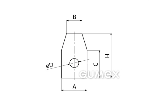 Kompaktes Silikonprofil, mit Formgebung, Hohlkammer - 0214