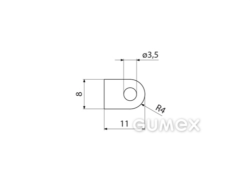 Kompaktes Silikonprofil, D-Form mit Hohlkammer - 0111