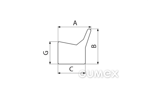 Kompaktes Silikonprofil, mit Formgebung - 0184