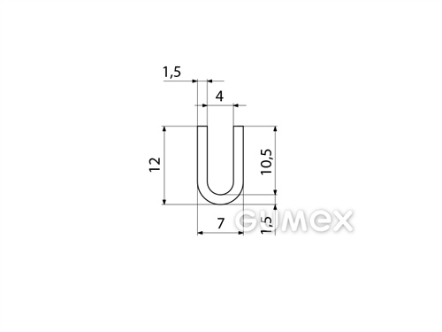 Kompaktes Silikonprofil, U-Form - 0104