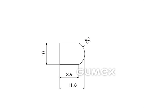 Kompaktes Silikonprofil, D-Form - 0107