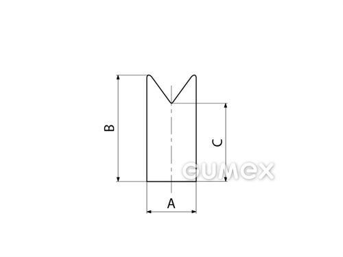 Kompaktes Silikonprofil, V-Form - 0509