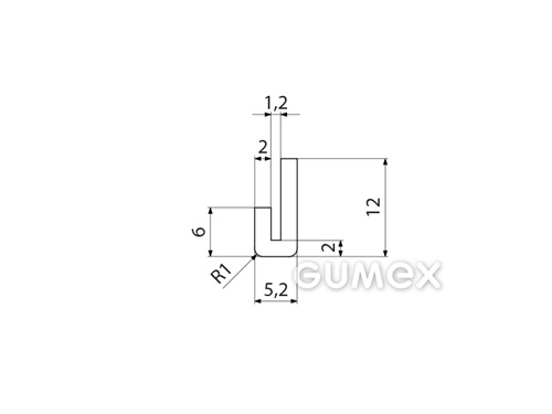 Kompaktes Silikonprofil, U-Form - 0102A, 