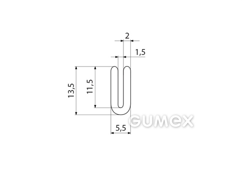 Kompaktes Silikonprofil, U-Form - 0104