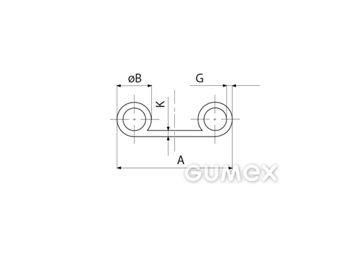 Kompaktes Silikonprofil, mit Formgebung, Hohlkammern - 0128