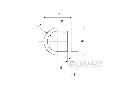 Kompaktes Silikonprofil, P-Form mit Hohlkammer - 0148