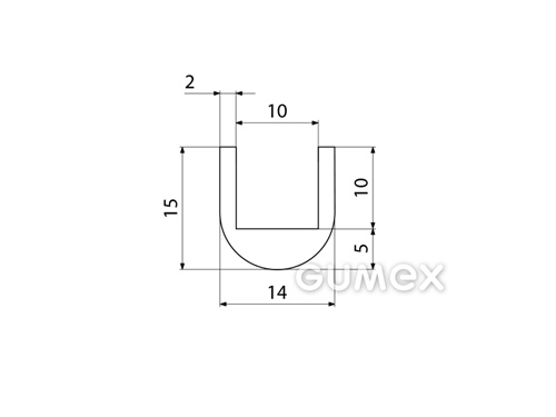 Kompaktes Silikonprofil, U-Form - 0104