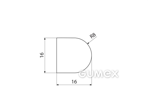 Kompaktes Silikonprofil, D-Form - 0106