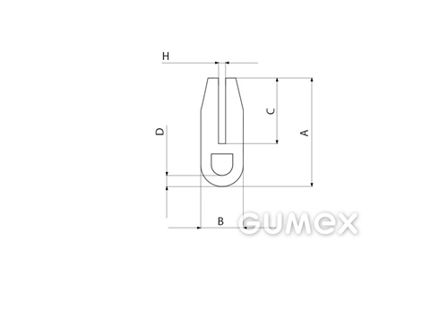 Kompaktes Silikonprofil, U-Form mit Hohlkammer - 0188