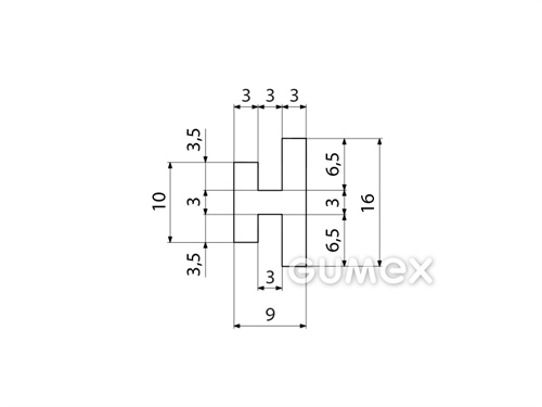 Kompaktes Silikonprofil, H-Form - 0155