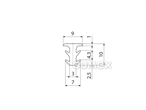 Kompaktes Silikonprofil, T-Form - 0185