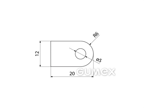 Kompaktes Silikonprofil, D-Form mit Hohlkammer - 0111