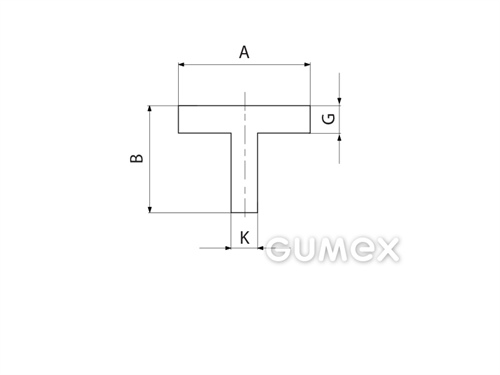 Kompaktes Silikonprofil, T-Form - 0143