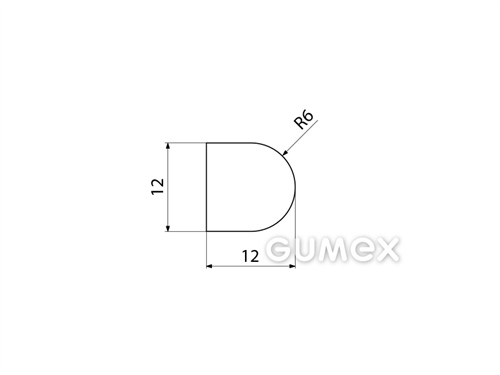 Kompaktes Silikonprofil, D-Form - 0106