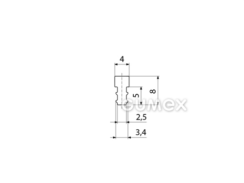 Kompaktes Silikonprofil, T-Form - 0511