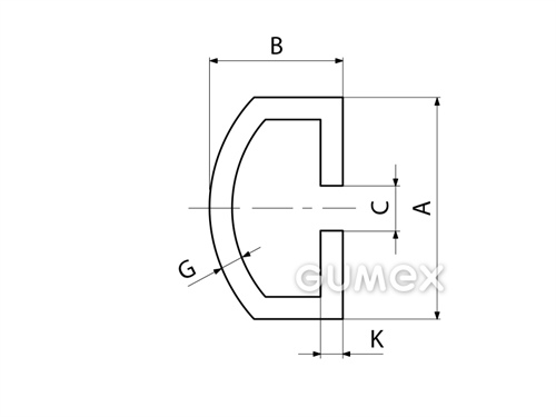 Kompaktes Silikonprofil, C-Form - 0138