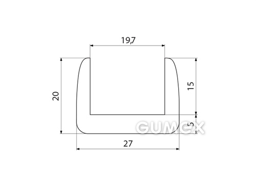 Kompaktes Silikonprofil, U-Form - 0105