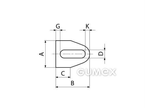 Kompaktes Silikonprofil, D-Form mit Hohlkammer - 0159