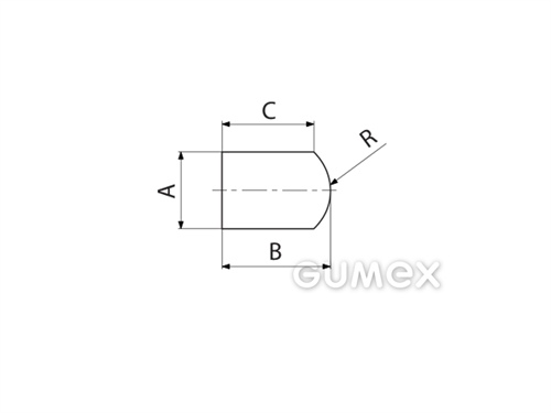 Kompaktes Silikonprofil, D-Form - 0107