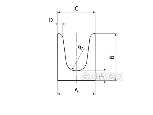 Kompaktes Silikonprofil, V-Form - 0504