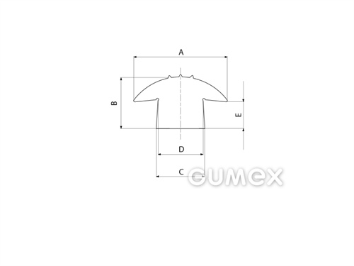 Kompaktes Silikonprofil, T-Form - 0190