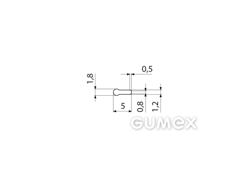 Kompaktes Silikonprofil, I-Form - 0171