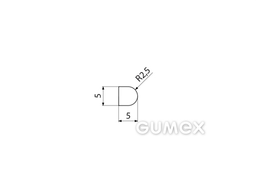 Kompaktes Silikonprofil, D-Form - 0106