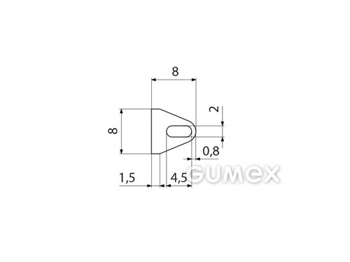 Kompaktes Silikonprofil, D-Form mit Hohlkammer - 0159