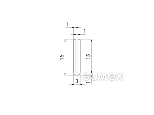 Kompaktes Silikonprofil, U-Form - 0104