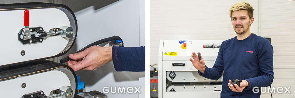 Ablängen der Profile an der Schlagmessermaschine bei GUMEX